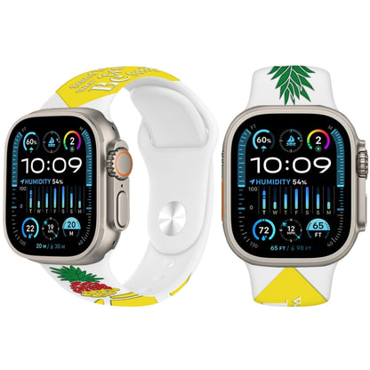For Apple Watch Ultra 49mm Embossed Color Printed Silicone Watch Band(Pineapple) by bashfashion