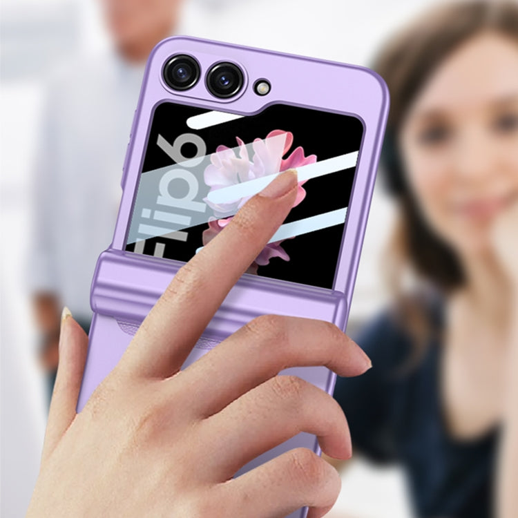 For Samsung Galaxy Z Flip6 / Flip7 FE GKK Integrated Magnetic Full Coverage Flip Phone Case with Pen Box+Pen(Purple) by GKK