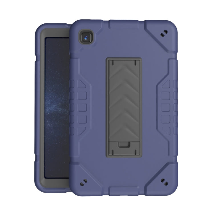 For Samsung Galaxy Tab A7 Lite Armor Holder Silicone Hybrid PC Tablet Case(Navy Blue Black) by bashfashion
