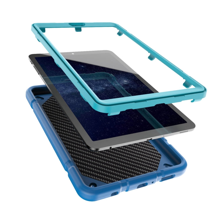 For Samsung Galaxy Tab A7 Lite Armor Holder Silicone Hybrid PC Tablet Case(Blue) by bashfashion