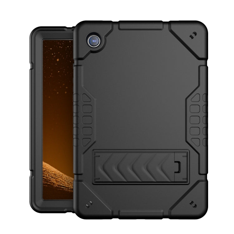 For Samsung Galaxy Tab A8 Armor Holder Silicone Hybrid PC Tablet Case(Black) by bashfashion