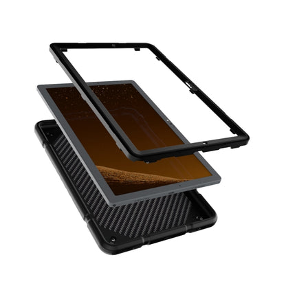 For Samsung Galaxy Tab A8 Armor Holder Silicone Hybrid PC Tablet Case(Black) by bashfashion