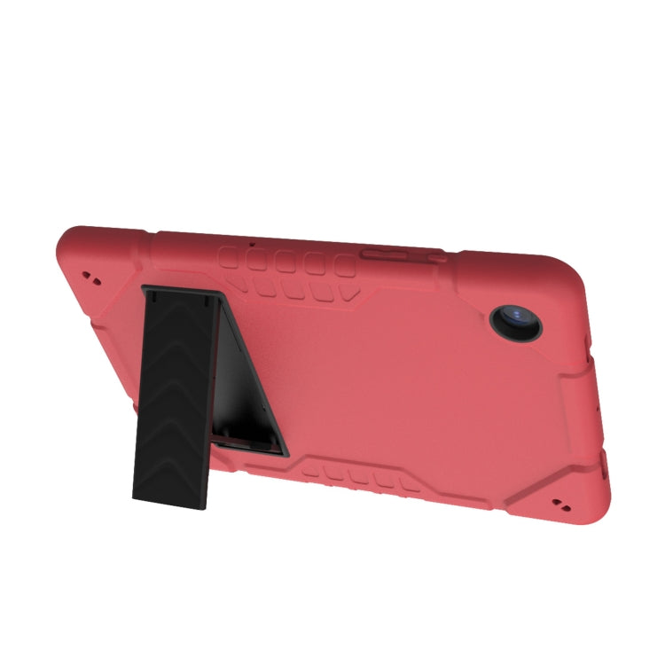 For Samsung Galaxy Tab A8 Armor Holder Silicone Hybrid PC Tablet Case(Red Black) by bashfashion