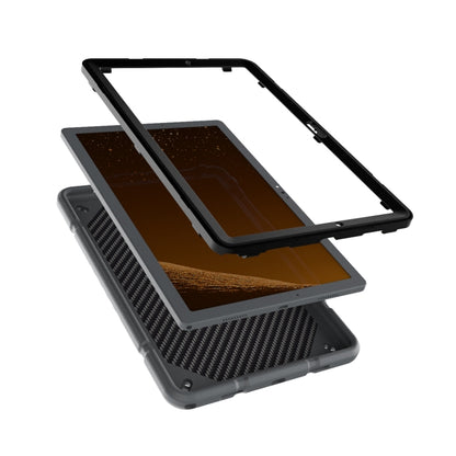 For Samsung Galaxy Tab A8 Armor Holder Silicone Hybrid PC Tablet Case(Grey Black) by bashfashion