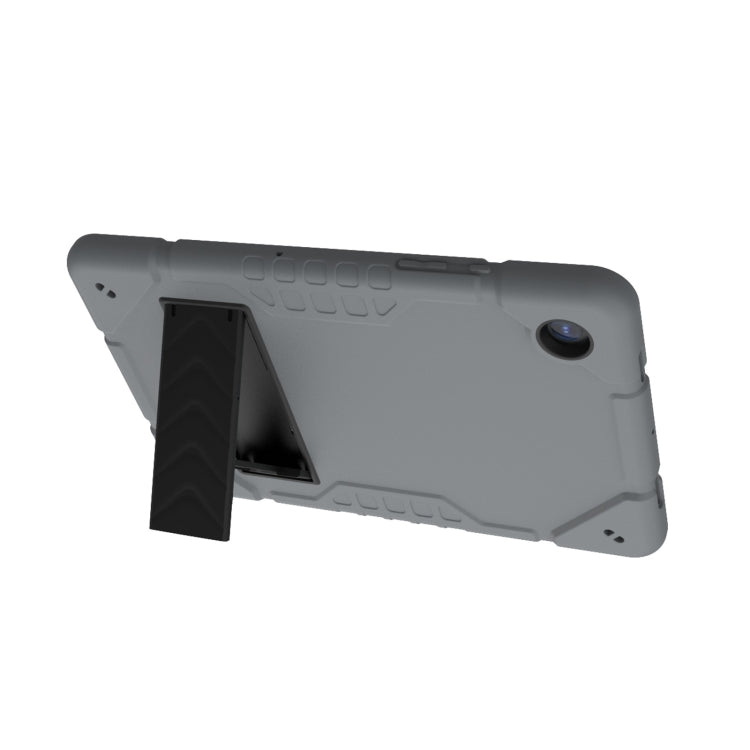 For Samsung Galaxy Tab A8 Armor Holder Silicone Hybrid PC Tablet Case(Grey Black) by bashfashion