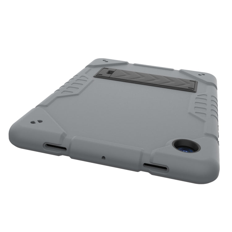 For Samsung Galaxy Tab A8 Armor Holder Silicone Hybrid PC Tablet Case(Grey Black) by bashfashion