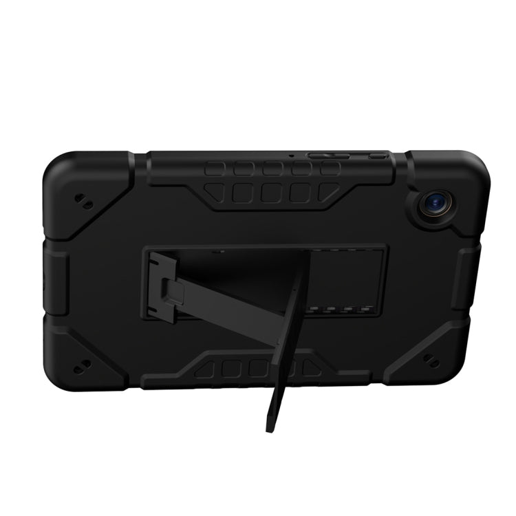 For Samsung Galaxy Tab A11 / A9 Armor Holder Silicone Hybrid PC Tablet Case(Black) by bashfashion