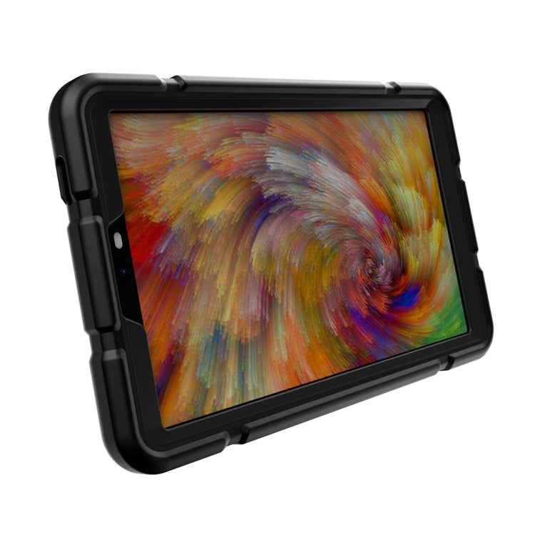 For Samsung Galaxy Tab A11 / A9 Armor Holder Silicone Hybrid PC Tablet Case(Black) by bashfashion