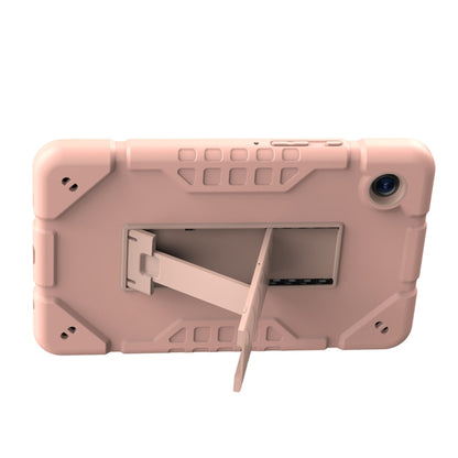 For Samsung Galaxy Tab A11 / A9 Armor Holder Silicone Hybrid PC Tablet Case(Rose Gold) by bashfashion