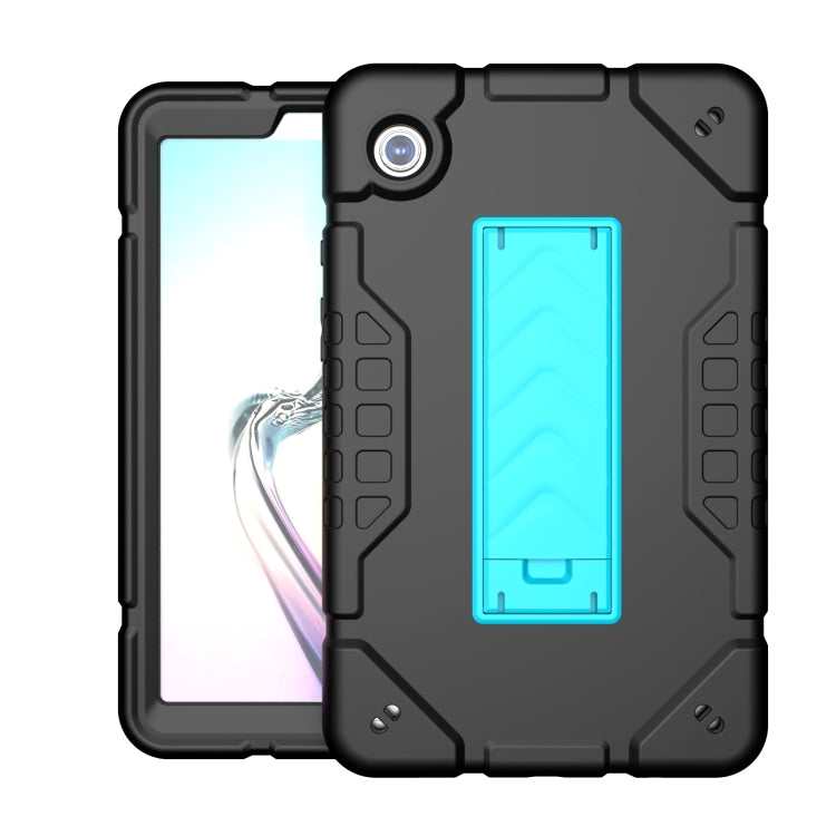 For Samsung Galaxy Tab A11 / A9 Armor Holder Silicone Hybrid PC Tablet Case(Black Blue) by bashfashion