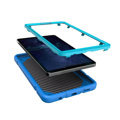 For Samsung Galaxy Tab A11 / A9 Armor Holder Silicone Hybrid PC Tablet Case(Blue) by bashfashion