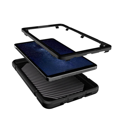 For Samsung Galaxy Tab A11+ / A9+ Armor Holder Silicone Hybrid PC Tablet Case(Black) by bashfashion