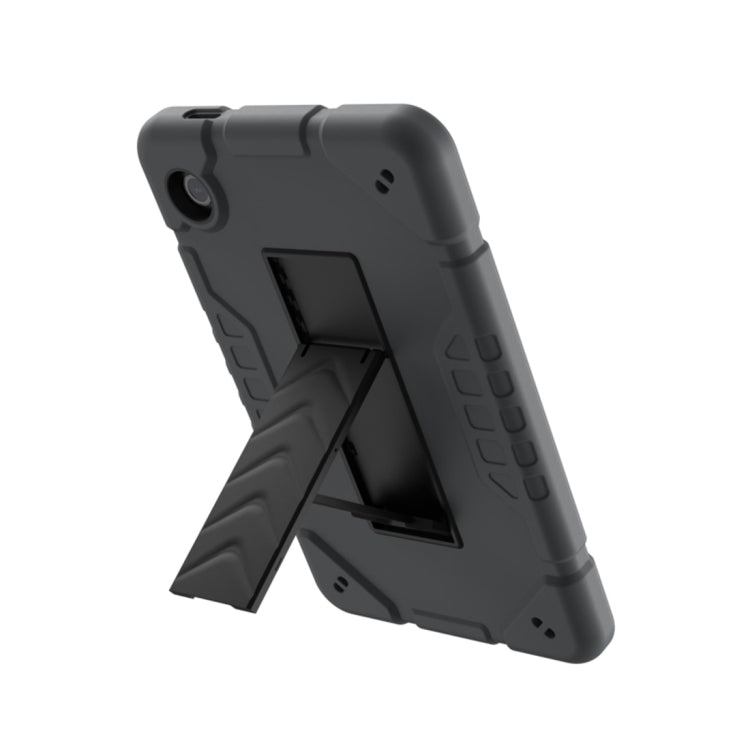 For Samsung Galaxy Tab A11+ / A9+ Armor Holder Silicone Hybrid PC Tablet Case(Grey Black) by bashfashion