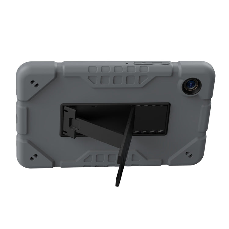For Samsung Galaxy Tab A11+ / A9+ Armor Holder Silicone Hybrid PC Tablet Case(Grey Black) by bashfashion