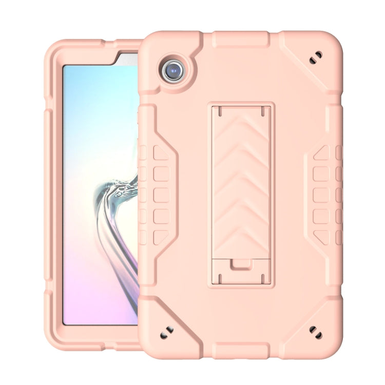 For Samsung Galaxy Tab A11+ / A9+ Armor Holder Silicone Hybrid PC Tablet Case(Rose Gold) by bashfashion