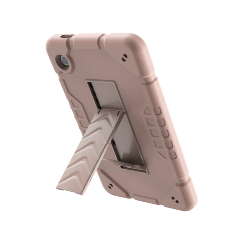 For Samsung Galaxy Tab A11+ / A9+ Armor Holder Silicone Hybrid PC Tablet Case(Rose Gold) by bashfashion