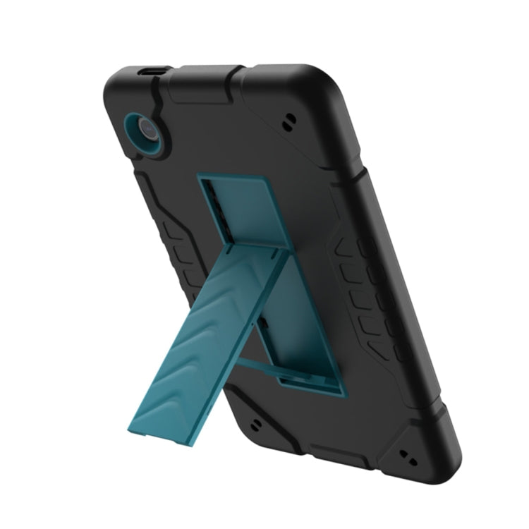 For Samsung Galaxy Tab A11+ / A9+ Armor Holder Silicone Hybrid PC Tablet Case(Black Blue) by bashfashion