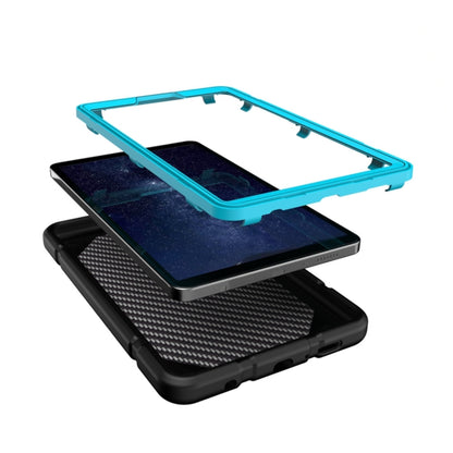 For Samsung Galaxy Tab A11+ / A9+ Armor Holder Silicone Hybrid PC Tablet Case(Black Blue) by bashfashion