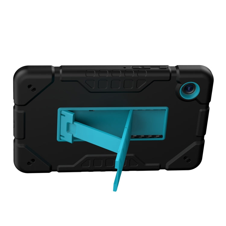 For Samsung Galaxy Tab A11+ / A9+ Armor Holder Silicone Hybrid PC Tablet Case(Black Blue) by bashfashion