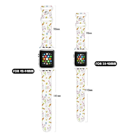For Apple Watch Series 4 40mm Butterfly Buckle Easter Printed Silicone Watch Band(Gourd White) by bashfashion