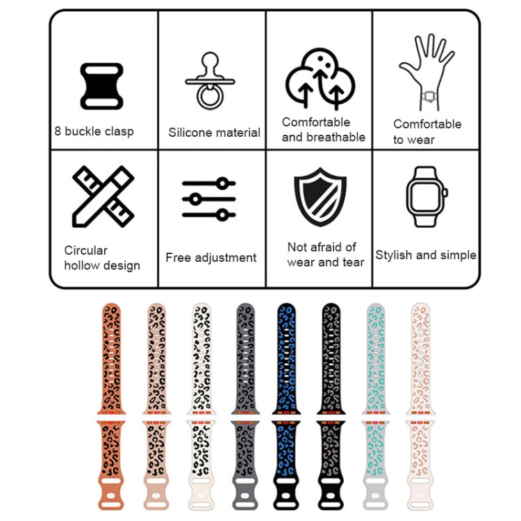 For Apple Watch Ultra 2 49mm Concave Leopard Printed Silicone Watch Band(Coal Black) by bashfashion