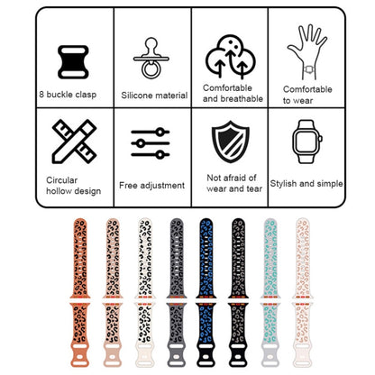 For Apple Watch Ultra 49mm Concave Leopard Printed Silicone Watch Band(Brown Black) by bashfashion