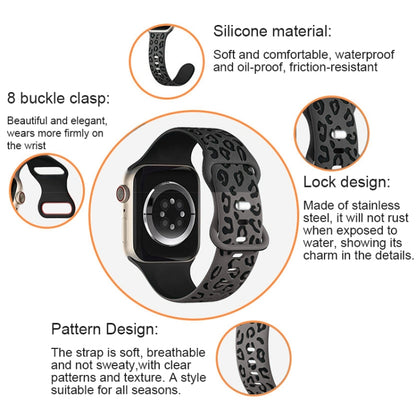 For Apple Watch Ultra 49mm Concave Leopard Printed Silicone Watch Band(Starlight Milk Tea) by bashfashion