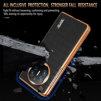 For Huawei Mate X3 / X5 AZNS Electroplated Frame Crocodile Texture Full Coverage Phone Case(Green) by AZNS