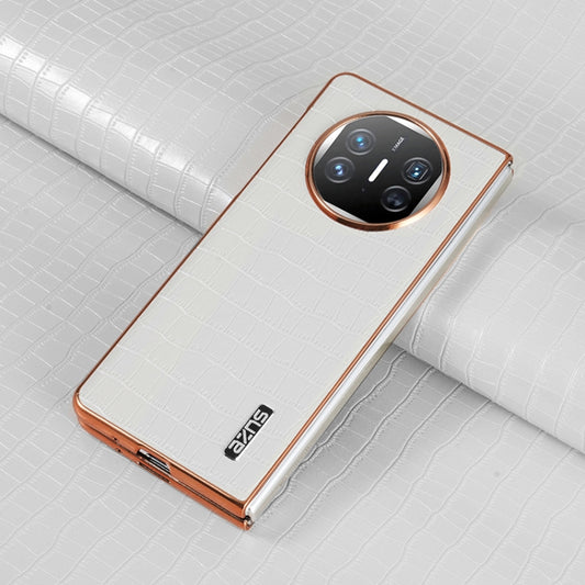 For Huawei Mate X3 / X5 AZNS Electroplated Frame Crocodile Texture Full Coverage Phone Case(White) by AZNS