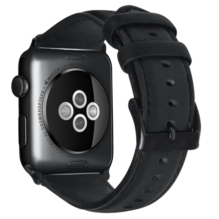 For Apple Watch Ultra 2 49mm Oil Wax Genuine Leather Watch Band(Black) by bashfashion