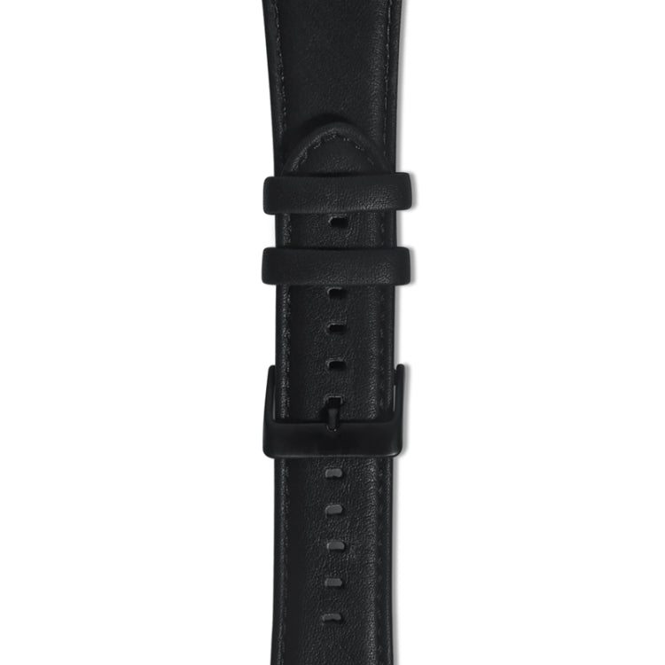For Apple Watch Series 8 45mm Oil Wax Genuine Leather Watch Band(Black) by bashfashion