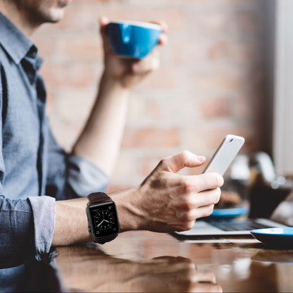 For Apple Watch Series 8 41mm Oil Wax Genuine Leather Watch Band(Dark Brown) by bashfashion