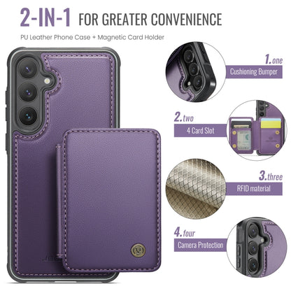 For Samsung Galaxy S23 FE 5G JEEHOOD J05 Business Magnetic Style RFID Leather Phone Case(Purple) by JEEHOOD