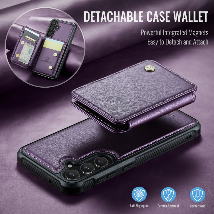 For Samsung Galaxy S23 FE 5G JEEHOOD J05 Business Magnetic Style RFID Leather Phone Case(Purple) by JEEHOOD