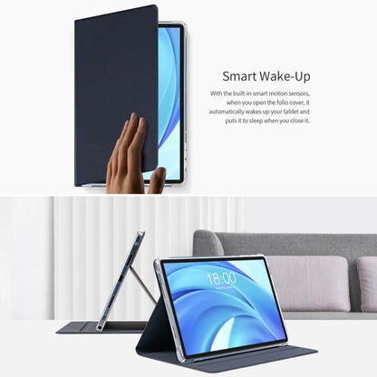 For Teclast T50 HD / T50 Max Anti-slip Texture Smart Tablet Leather Folio Case(Dark Blue) by TECLAST