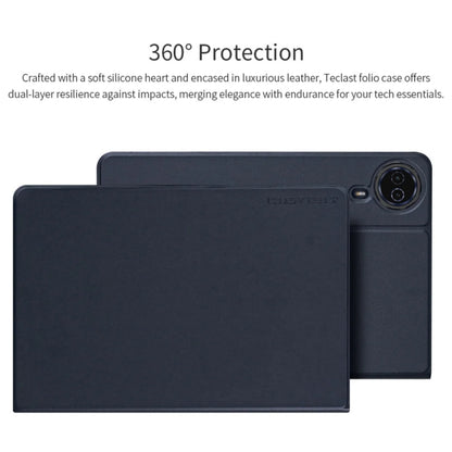 For Teclast T50 HD / T50 Max Anti-slip Texture Smart Tablet Leather Folio Case(Dark Blue) by TECLAST
