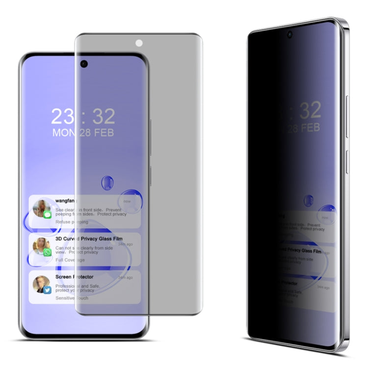 For OPPO Reno12 Global imak No Edge Version 3D Curved Privacy Full Screen Tempered Glass Film by imak