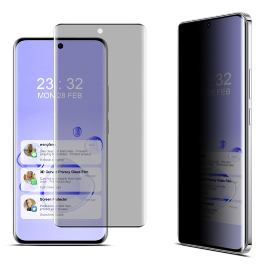 For OPPO Reno12 Global imak No Edge Version 3D Curved Privacy Full Screen Tempered Glass Film by imak