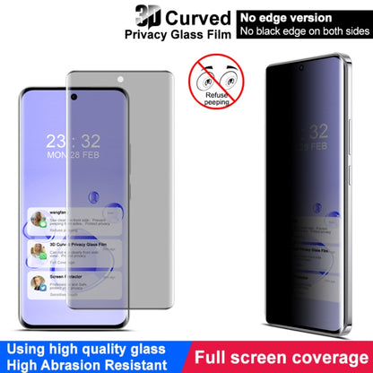 For OPPO Reno12 Global imak No Edge Version 3D Curved Privacy Full Screen Tempered Glass Film by imak