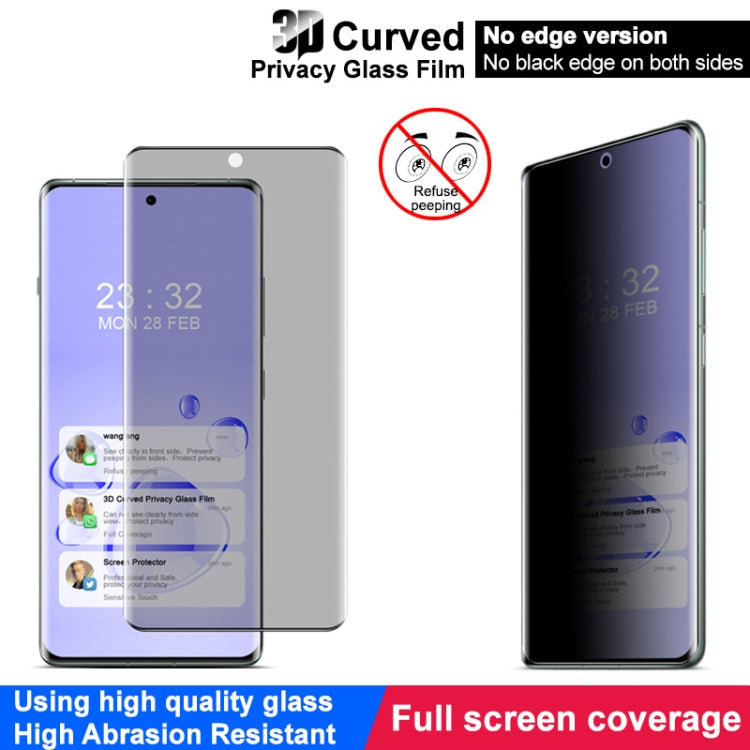 For OnePlus Ace 3 Pro imak No Edge Version 3D Curved Privacy Full Screen Tempered Glass Film by imak