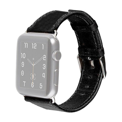 For Apple Watch 5 & 4 44mm / 3 & 2 & 1 42mm Square Tail Retro Crazy Horse Texture Leather Watch Band(Black) by bashfashion