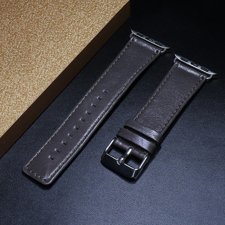 For Apple Watch 5 & 4 44mm / 3 & 2 & 1 42mm Square Tail Retro Crazy Horse Texture Leather Watch Band(Grey) by bashfashion