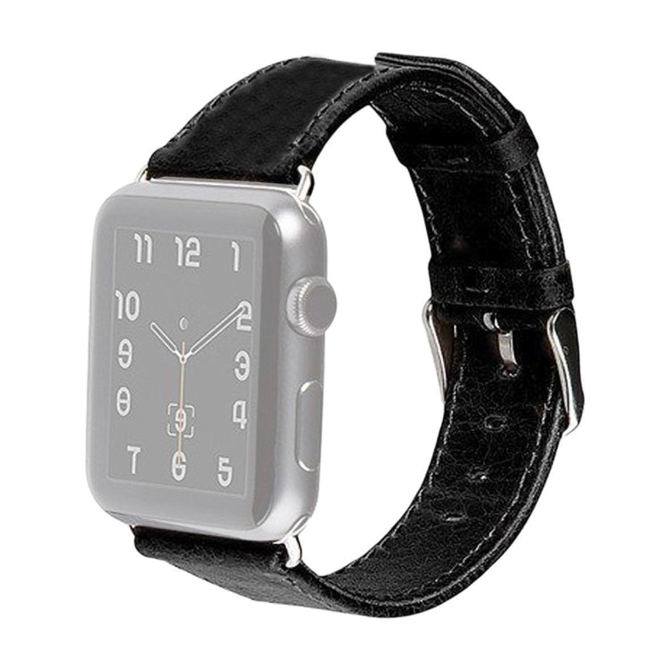For Apple Watch Series 9&8&7 41mm / SE 3&SE 2&6&SE&5&4 40mm / 3&2&1 38mm Square Tail Retro Crazy Horse Texture Leather Watch Band(Black) by bashfashion