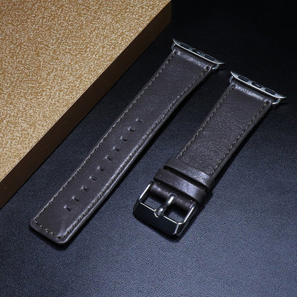 For Apple Watch Series 9&8&7 41mm / SE 3&SE 2&6&SE&5&4 40mm / 3&2&1 38mm Square Tail Retro Crazy Horse Texture Leather Watch Band(Grey) by bashfashion