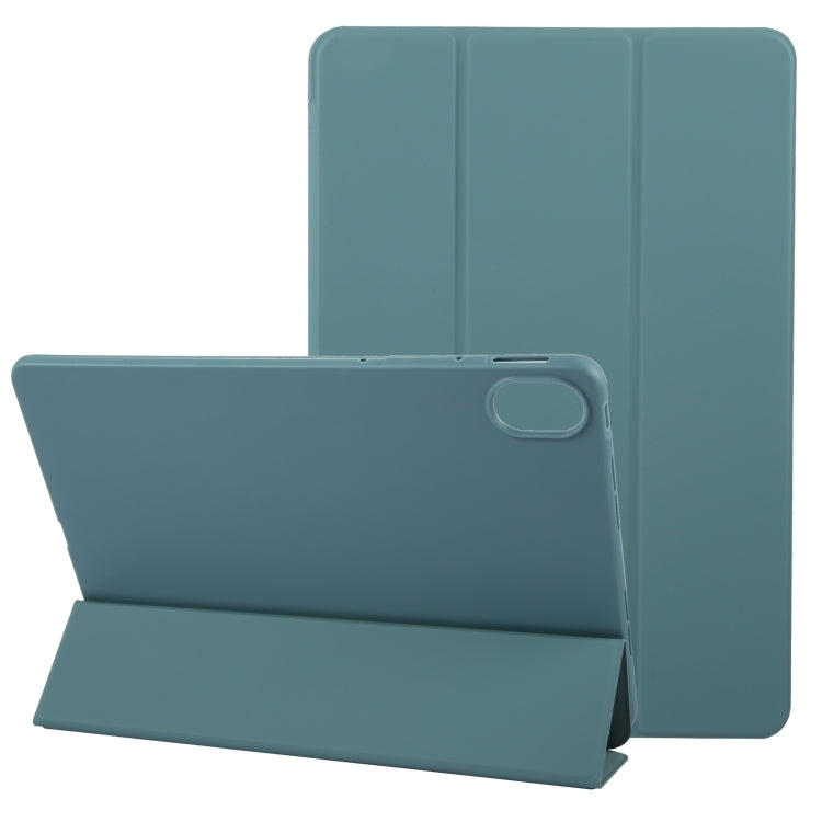 For Huawei MatePad 11.5 S GEBEI 3-folding Holder Shockproof Flip Leather Tablet Case(Dark Green) by GEBEI