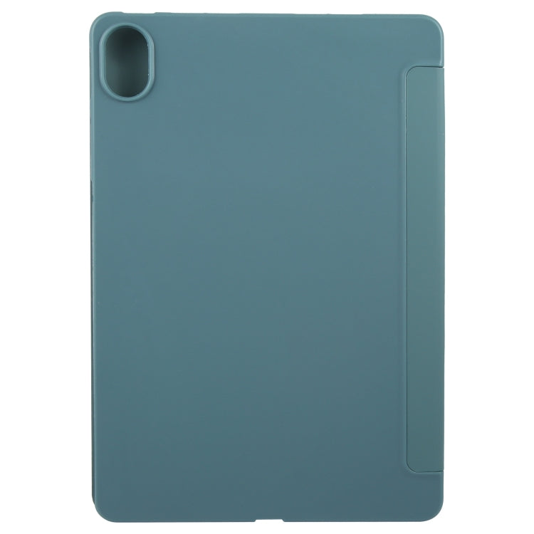 For Huawei MatePad 11.5 S GEBEI 3-folding Holder Shockproof Flip Leather Tablet Case(Dark Green) by GEBEI