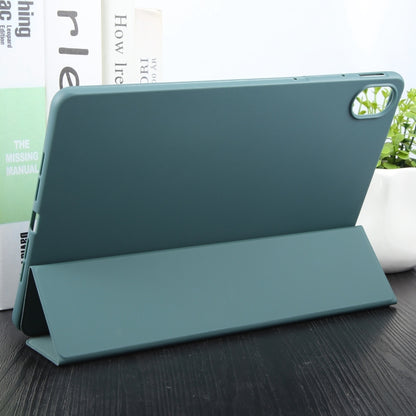 For Huawei MatePad 11.5 S GEBEI 3-folding Holder Shockproof Flip Leather Tablet Case(Dark Green) by GEBEI
