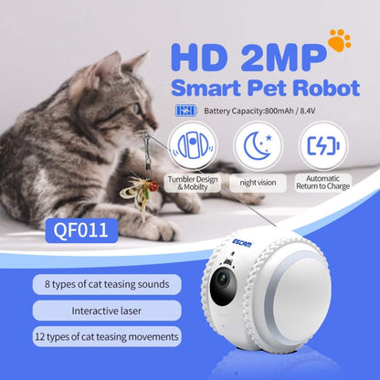 ESCAM QF011 2MP Smart Pet Robot Camera with Night Vision & APP Remote Control(EU Plug) by ESCAM