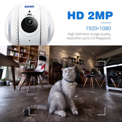 ESCAM QF011 2MP Smart Pet Robot Camera with Night Vision & APP Remote Control(EU Plug) by ESCAM
