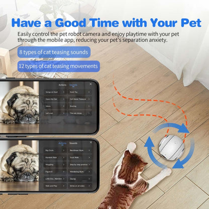 ESCAM QF011 2MP Smart Pet Robot Camera with Night Vision & APP Remote Control(EU Plug) by ESCAM